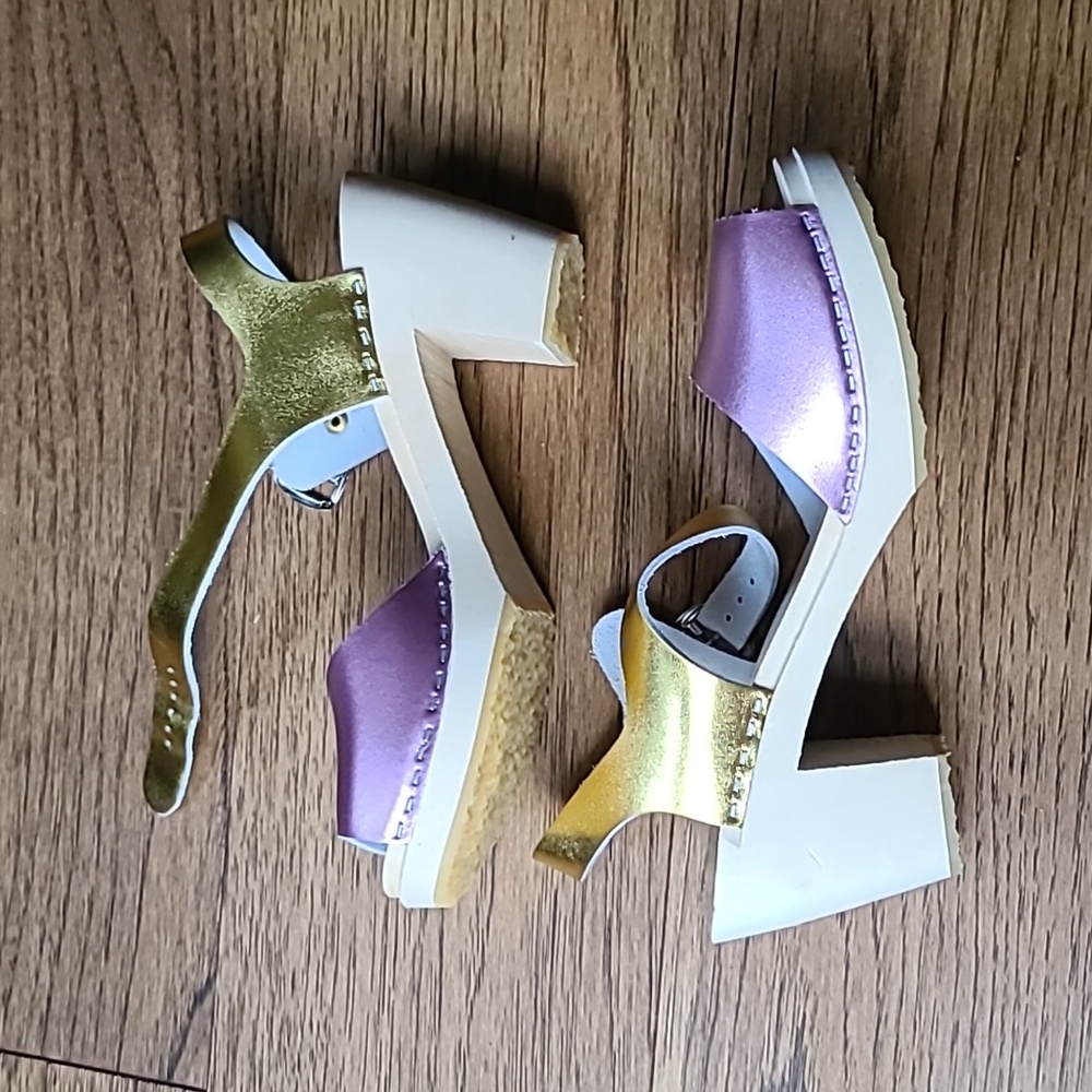 Lili & Lala Visby Heeled Wooden Clog 39 Eu , Size 8 Us - Picture 4 of 11